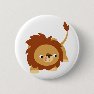 Badge Rond 5 Cm Insigne vif mignon de bouton de lion de bande