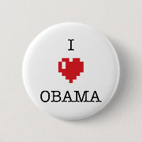 Insignes de bouton d'I <3 Obama