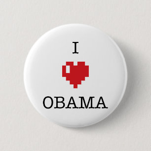 Badge Rond 5 Cm Insignes de bouton d'I <3 Obama