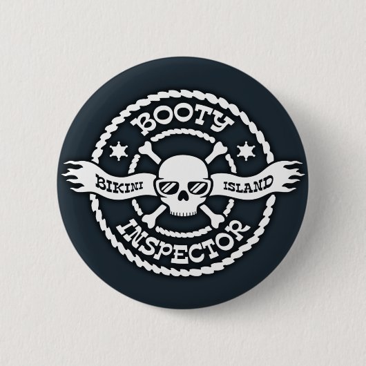 Badge Rond 5 Cm Inspecteur de butin d'île de bikini (Devant)