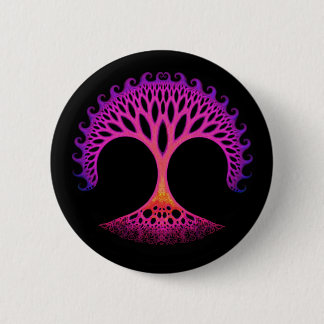Badge Rond 5 Cm Inspiration de l'arbre de vie fractal