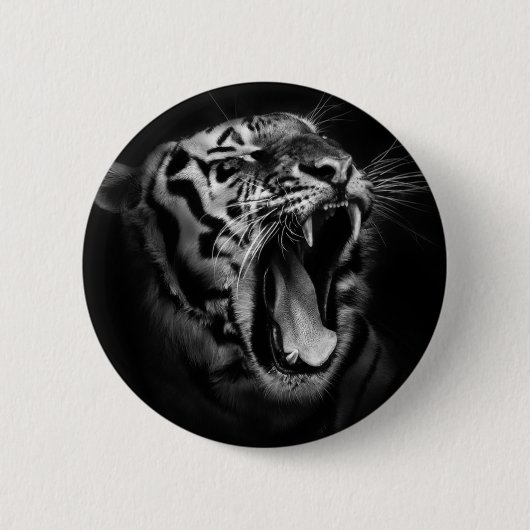 Badge Rond 5 Cm Inspiration de tigre noir et blanc (Devant)