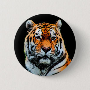 Badge Rond 5 Cm Inspiration des yeux de tigre