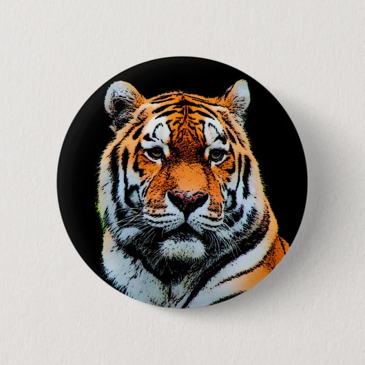 Badge Rond 5 Cm Inspiration des yeux de tigre (Devant)