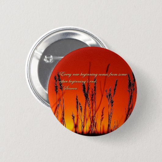 Badge Rond 5 Cm Inspiration Silhouette du coucher de soleil (Devant & derrière)