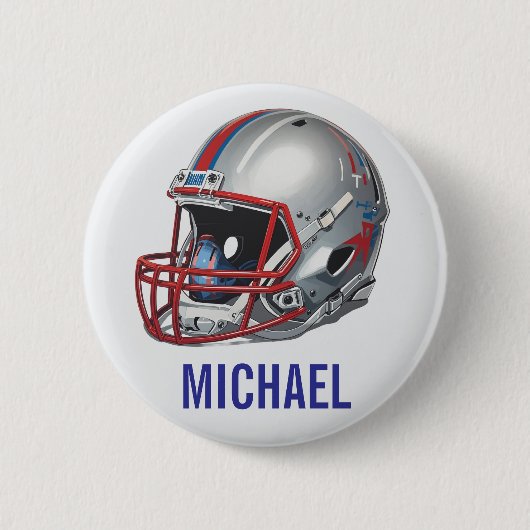 Badge Rond 5 Cm Inspirational Motivational Football Helmet Name (Devant)