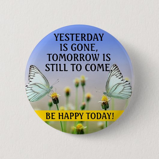 Badge Rond 5 Cm Inspirationnal Butterflies Button w/ Editable Text (Devant)