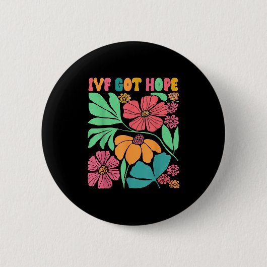 Badge Rond 5 Cm Inspiré Motivationnel Ivf Mama Fleur sauvage Ivf M (Devant)