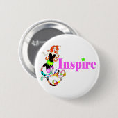 Badge Rond 5 Cm Inspirez le bouton "Girly" de sirène (Devant & derrière)