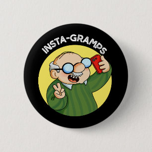 Badge Rond 5 Cm Instagramps Funky Social Media Grandpa Pun Dark BG