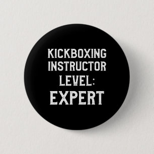 Badge Rond 5 Cm Instructeur de kickboxing Entraînement de kick box