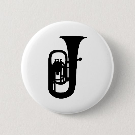 Badge Rond 5 Cm Instrument noir de tuba (Devant)