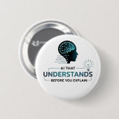 Badge Rond 5 Cm Intelligence Artificielle Smart Tech Design (Devant & derrière)