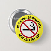 Badge Rond 5 Cm Interdiction de fumer - avec symbole plus zone de (Devant & derrière)