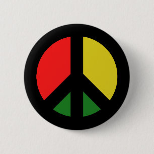Badge Rond 5 Cm Interdiction de Rasta le symbole de paix de la