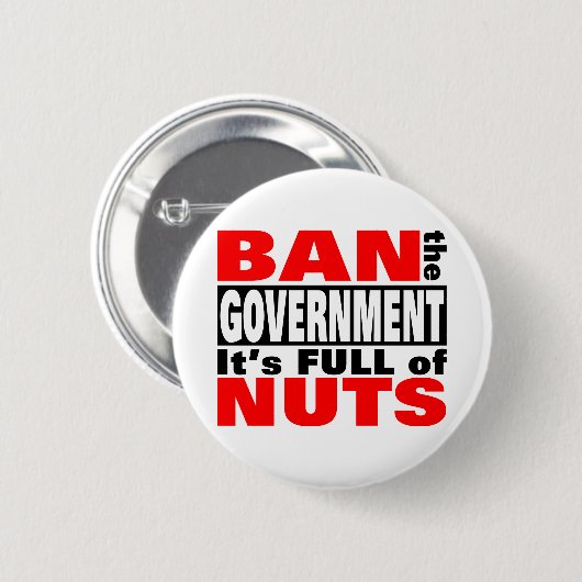 Badge Rond 5 Cm Interdire le gouvernement (Devant & derrière)