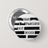 Badge Rond 5 Cm Interdire Les Fascistes Pas Les Livres Rejetés (Devant & derrière)