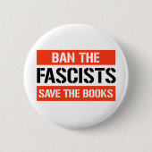 Badge Rond 5 Cm Interdire les fascistes sauver les livres (Devant)
