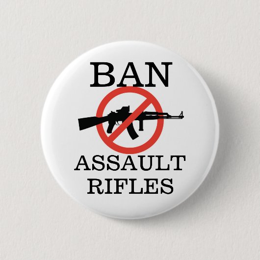 Badge Rond 5 Cm Interdire les fusils d'assaut (Devant)