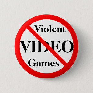 Badge Rond 5 Cm Interdire les jeux vidéo violents