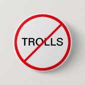 Badge Rond 5 Cm Interdire les trolls (Devant)
