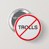 Badge Rond 5 Cm Interdire les trolls (Devant & derrière)