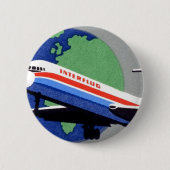 Badge Rond 5 Cm INTERFLUG - Compagnie aérienne nationale de DDR, A (Devant)