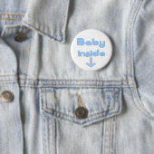 Badge Rond 5 Cm Intérieur de bébé bleu - customisé (En situation)
