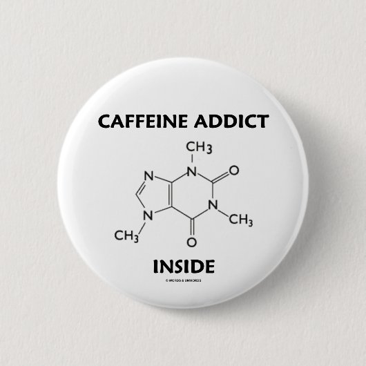 Badge Rond 5 Cm Intérieur d'intoxiqué de caféine (molécule (Devant)
