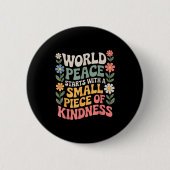 Badge Rond 5 Cm International Peace Day Insring World Kindness Day (Devant)