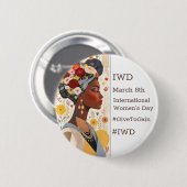 Badge Rond 5 Cm International Women's Day | IWD #GivetoGain (Devant & derrière)