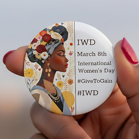 Badge Rond 5 Cm International Women's Day | IWD #GivetoGain