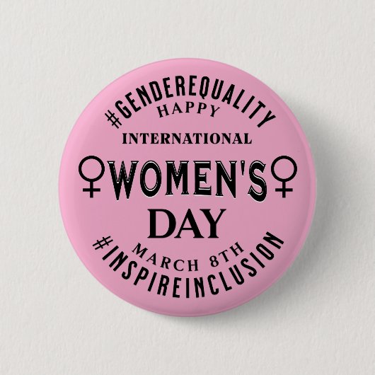 Badge Rond 5 Cm International Women's Day | March 8th Equality (Devant)
