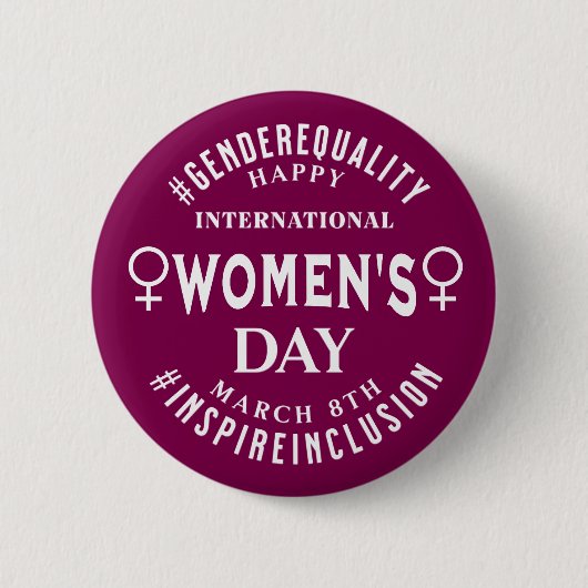 Badge Rond 5 Cm International Women's Day | March 8th Equality (Devant)