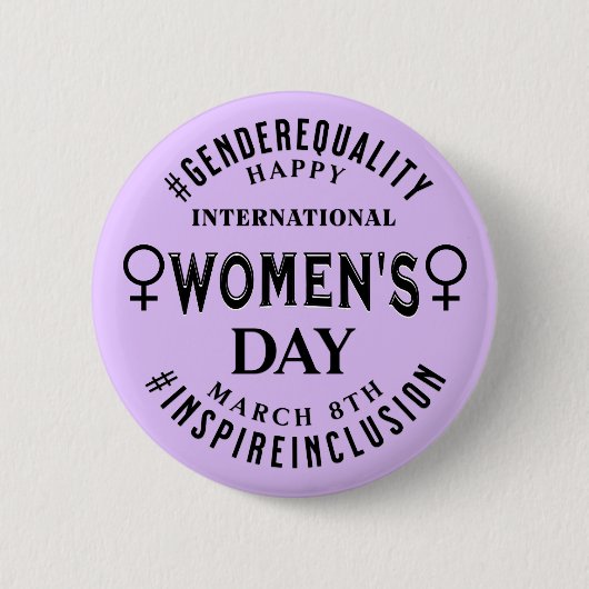 Badge Rond 5 Cm International Women's Day | March 8th Equality (Devant)