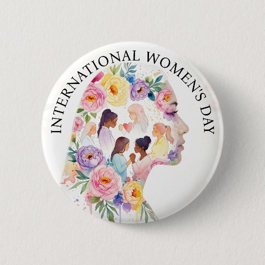 Badge Rond 5 Cm International Women's Day March 8th IWD (Devant)