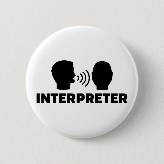 Badge Rond 5 Cm Interprète (Devant)