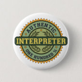 Badge Rond 5 Cm Interprète authentique (Devant)