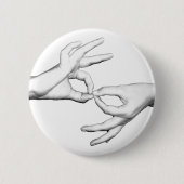 Badge Rond 5 Cm Interprète d'ASL (Devant)
