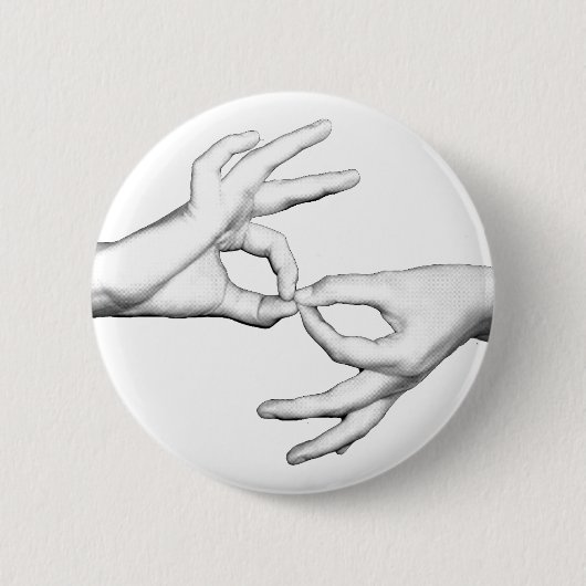 Badge Rond 5 Cm Interprète d'ASL (Devant)