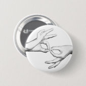 Badge Rond 5 Cm Interprète d'ASL (Devant & derrière)