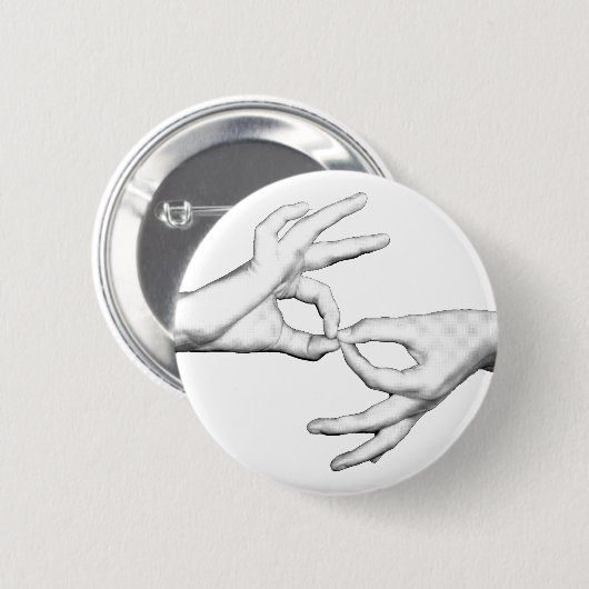 Badge Rond 5 Cm Interprète d'ASL (Devant & derrière)