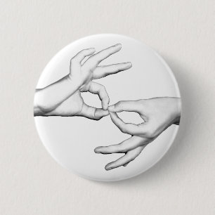 Badge Rond 5 Cm Interprète d'ASL