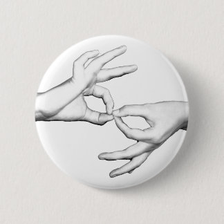 Badge Rond 5 Cm Interprète d'ASL