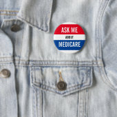 Badge Rond 5 Cm Interrogez-moi au sujet d'Assurance-maladie - (En situation)