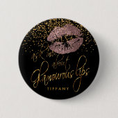 Badge Rond 5 Cm Interrogez-moi au sujet de mes lèvres fascinantes (Devant)