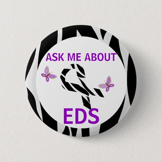 Badge Rond 5 Cm Interrogez-moi au sujet du ruban de conscience (Devant)