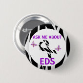 Badge Rond 5 Cm Interrogez-moi au sujet du ruban de conscience (Devant & derrière)