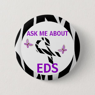 Badge Rond 5 Cm Interrogez-moi au sujet du ruban de conscience