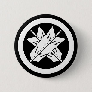 Badge Rond 5 Cm Intersecter les flèches en cercle